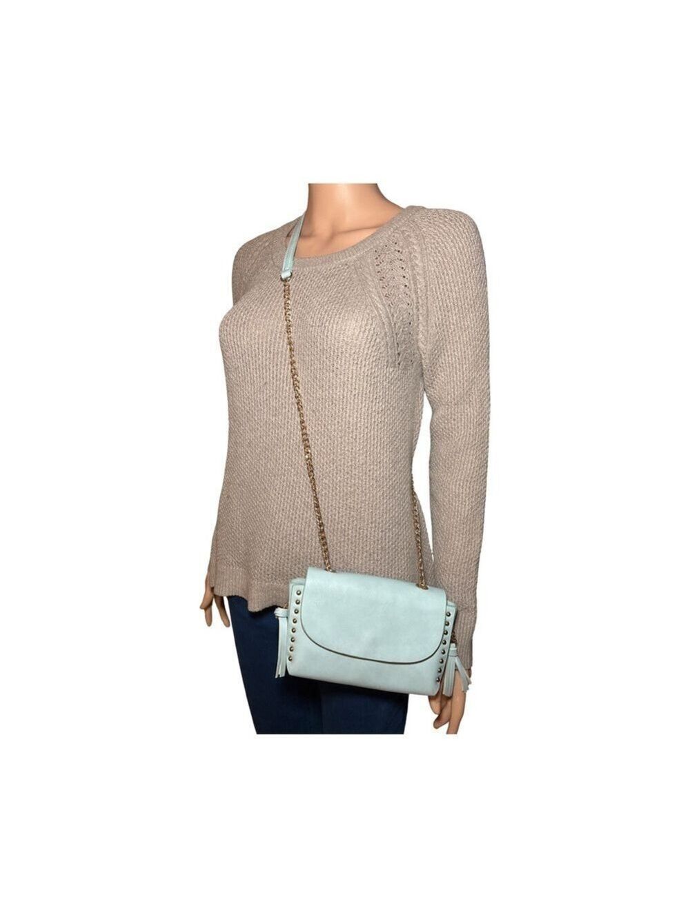 Light Blue Crossbody Bag Studded